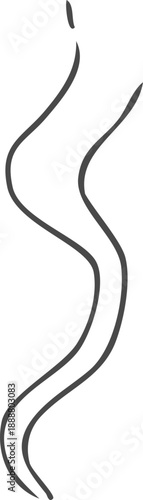 Smell steam and smoke lines icon. Air wind and scent linear hand drawn doodle. Hot vapor, aroma, smell, waves from food sketch.