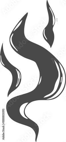 Smell steam and smoke lines icon. Air wind and scent linear hand drawn doodle. Hot vapor, aroma, smell, waves from food sketch.