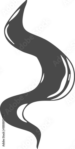 Smell steam and smoke lines icon. Air wind and scent linear hand drawn doodle. Hot vapor, aroma, smell, waves from food sketch.