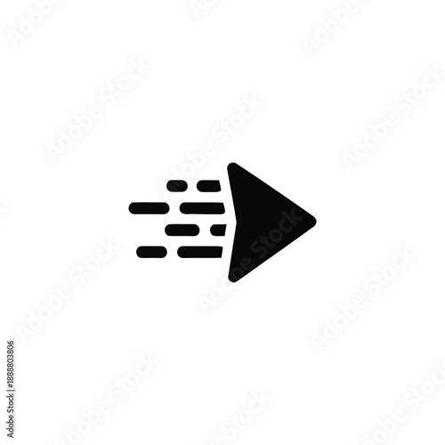 Fast movement indicated by black arrow and motion lines on transparent background