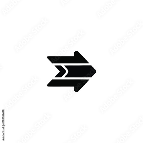 Abstract arrow symbol pointing rightwards direction indication movement navigation