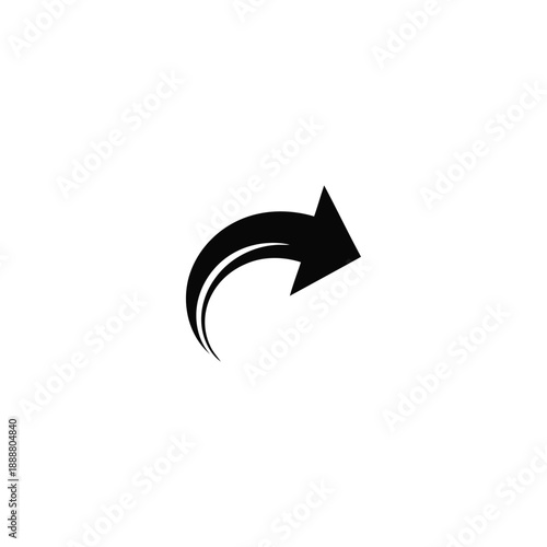 Black arrow curving rightward indicating direction or navigation symbol