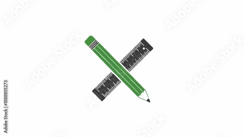 Green pencil with black sharpener.