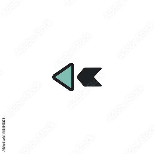 Vector illustration of play and next buttons in a minimalist style