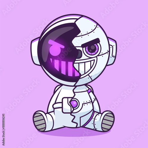 robot with headphones