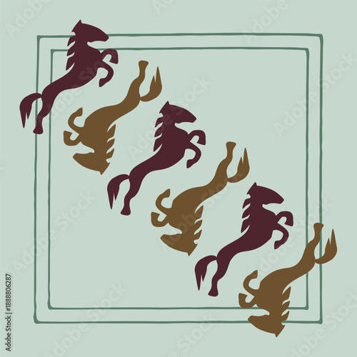 Ethnic patterns. Traditions of nomads, Kazakh steppes, Asian Mongolian Caucasus