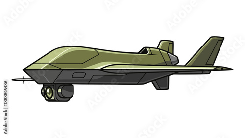 Modern Military Unmanned Aerial Vehicle UAV Illustration for Defense Concepts