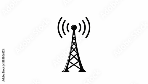 Radio Tower Signal Transmission Icon.