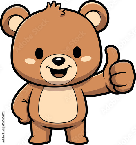 Cute teddy bear giving a thumbs up gesture