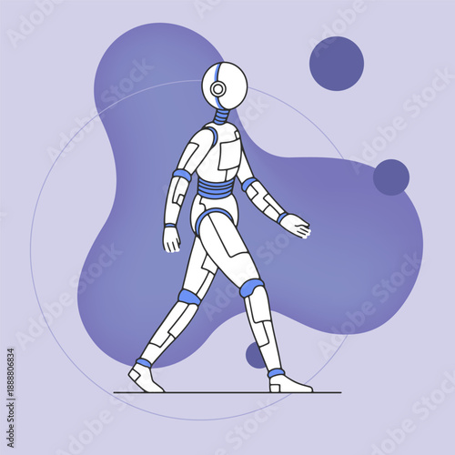 Cyborg or robot flat vector illustration