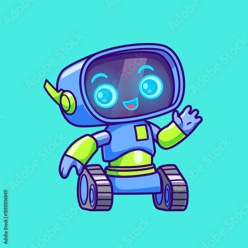 blue robot vector
