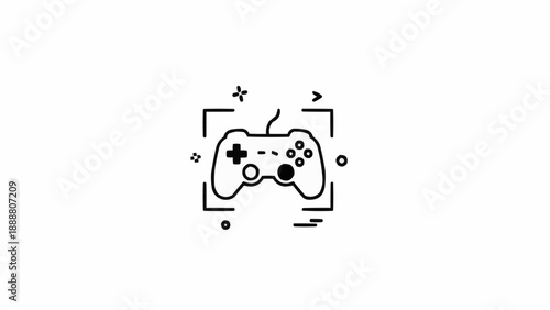 Video Game Controller Icon with Focus Frame.