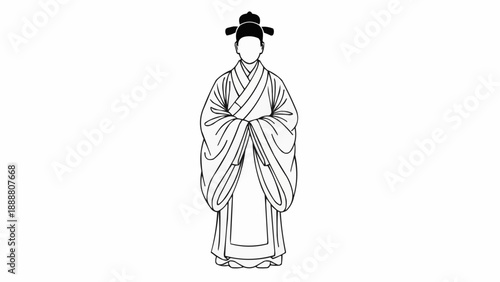 Traditional Chinese Hanfu Clothing Illustration.