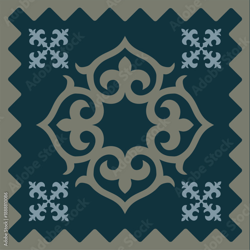 Ethnic patterns. Traditions of nomads, Kazakh steppes, Asian Mongolian Caucasus