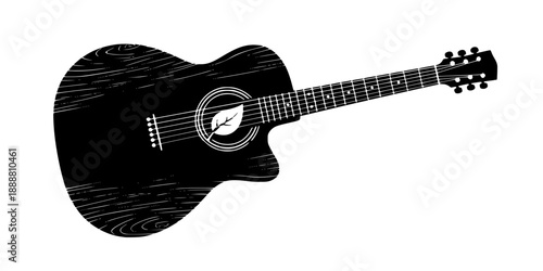 Sustainable Acoustic Guitar Folk Music Silhouette