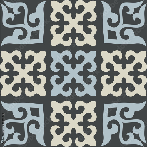 Ethnic patterns. Traditions of nomads, Kazakh steppes, Asian Mongolian Caucasus