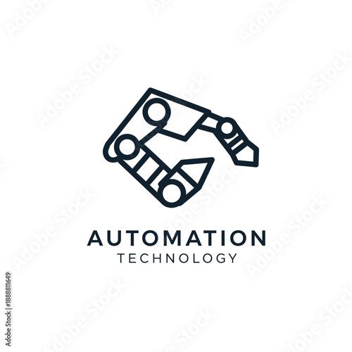 Robotic Automation Technology Illustration Showcasing Modern Industry Mechanization Concepts