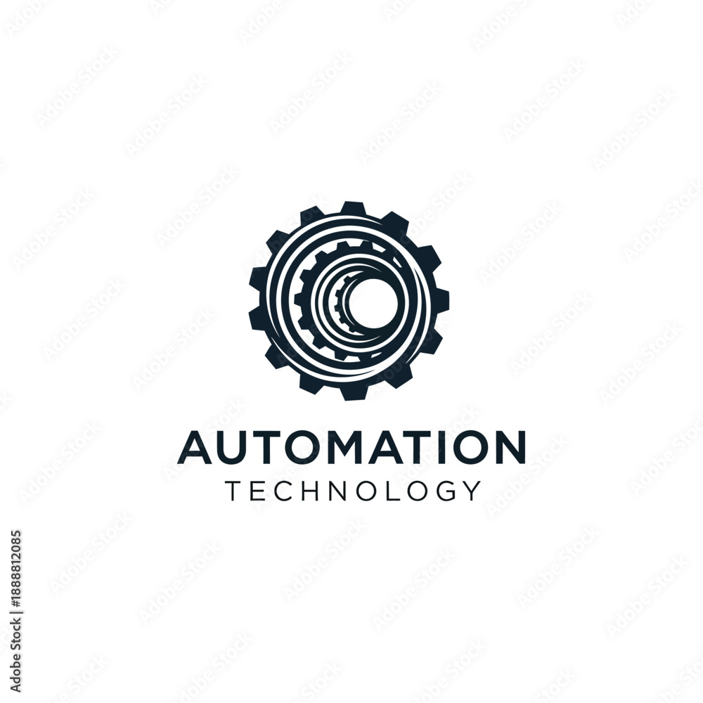 Fototapeta premium Mechanized automation technology gear illustration showcasing industrial innovation in a modern technical setting.