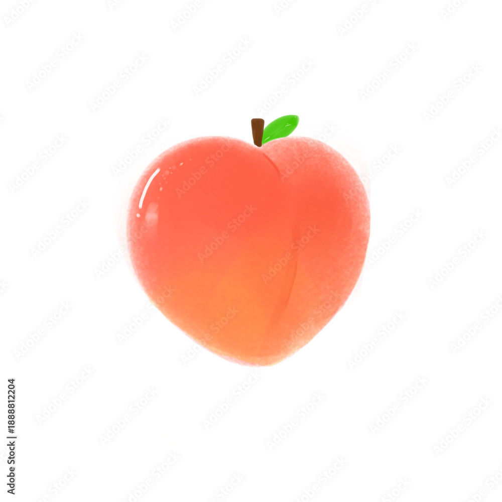 Obraz premium Peach with leaf 