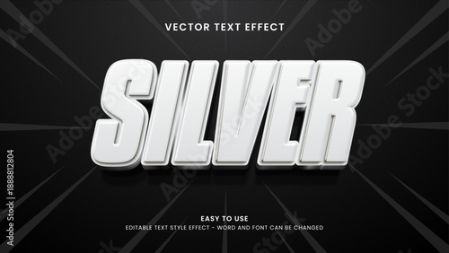 silver editable text effect ed vector 