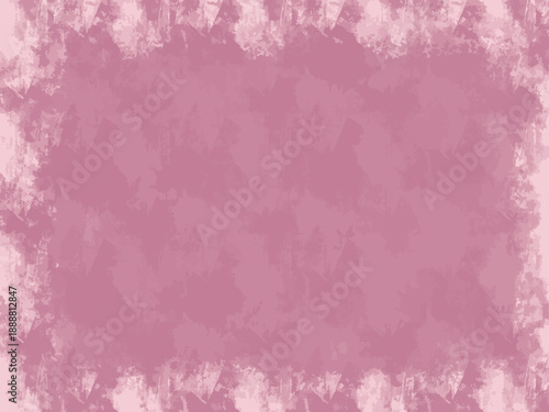 淡いピンクの水彩にじみフレーム背景 優しい質感のナチュラルデザイン ベクター素材/Soft Pink Watercolor Bleeding Frame Background with Gentle Texture Vector Design
