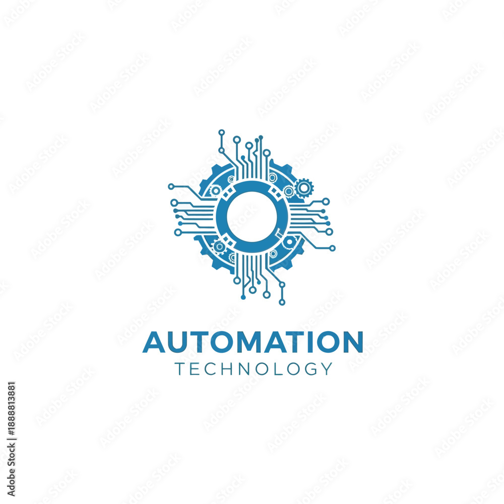 Fototapeta premium Automation technology illustration featuring robotic machinery in an industrial setting