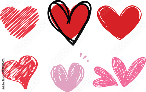 Hand Drawn Heart Collection Love Symbol Set