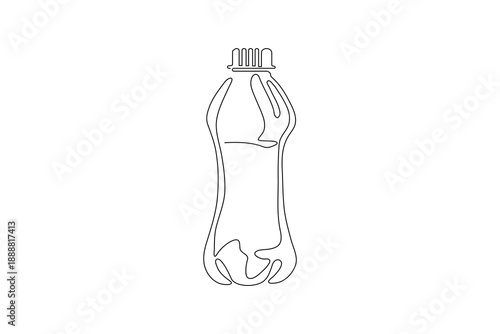 Continuous one line drawing of champagne pouring into a glass
