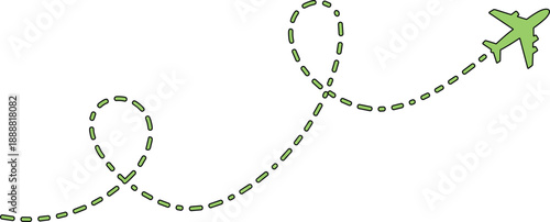 The image showcases a green cartoon-style airplane, which adds a playful and whimsical element to the design. The vibrant green color of the airplane makes it visually striking and evokes feelings of 