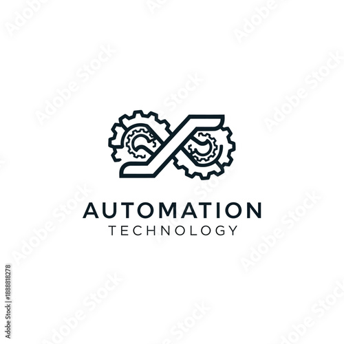 Automation Technology Illustrated with Interconnected Gears and Machinery in Industrial Setting
