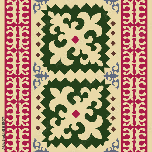 Ethnic patterns. Traditions of nomads, Kazakh steppes, Asian Mongolian Caucasus