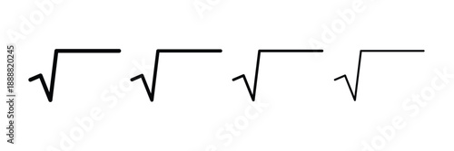 square root symbols on a white background. root line icon. vector illustration. 