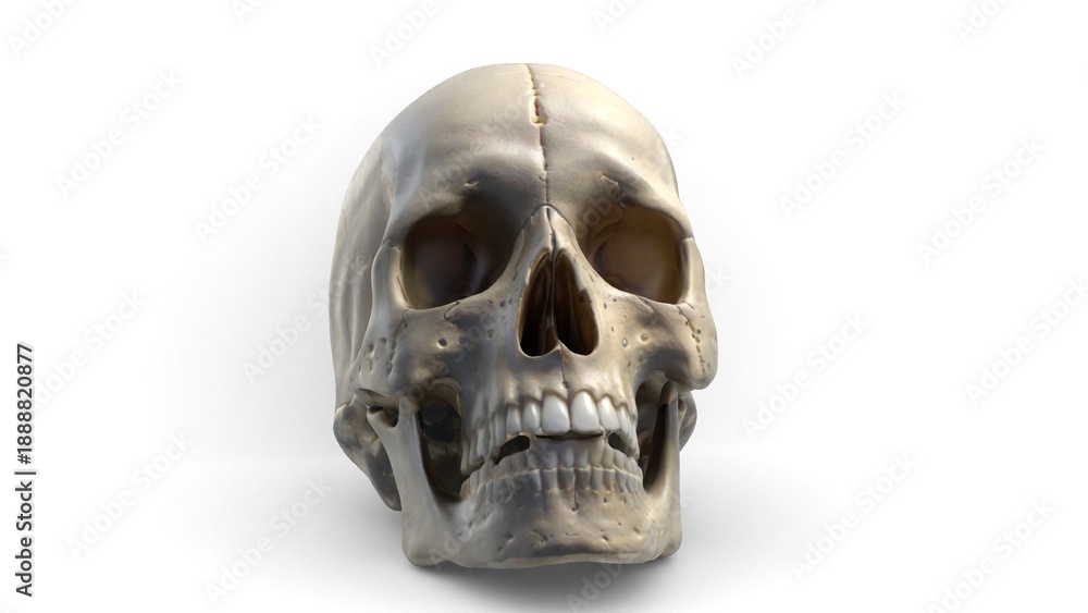 Obraz premium human skull on white background