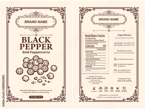 Black Pepper Spice Packaging Design