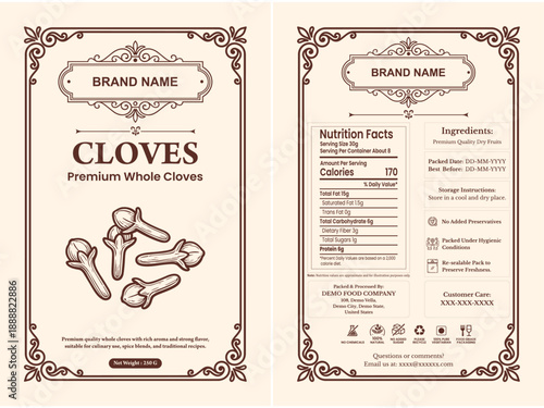 Cloves Spice Packaging Design