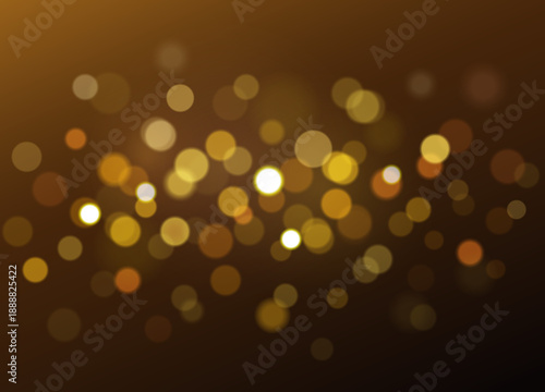 Vector decorative abstract background with warm gold bokeh lights on dark background