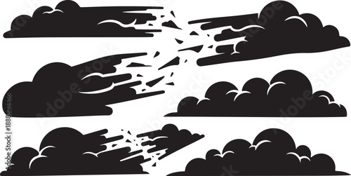 Black clouds with sun rays breaking through them digitally