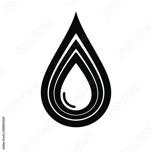 Water Protection Drop Symbol with Sculpted Depth for Conservation