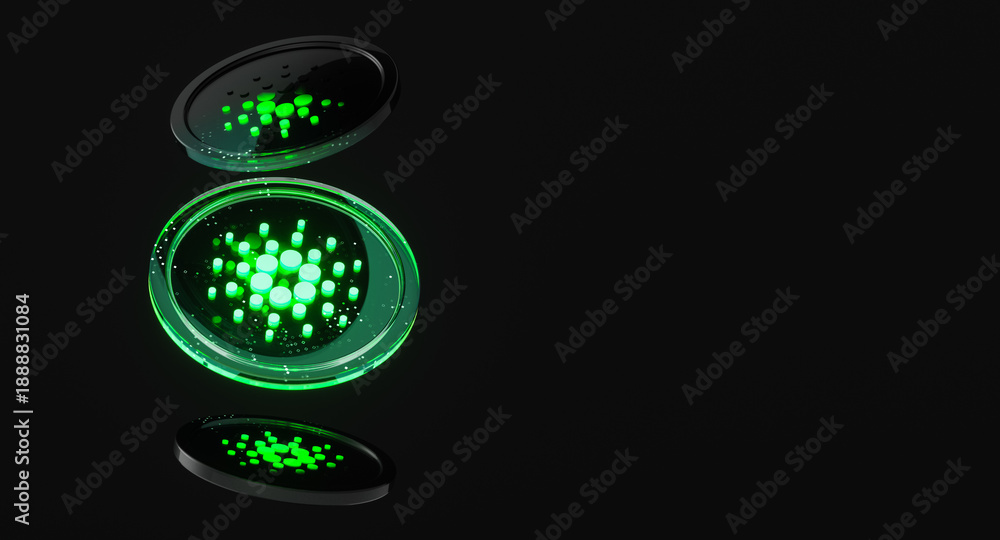 Fototapeta premium Futuristic cryptocurrency for Web3, AI and decentralized technology.