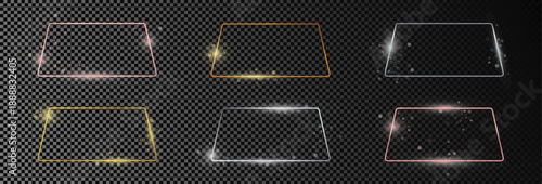 Set of six rounded trapezoid frames