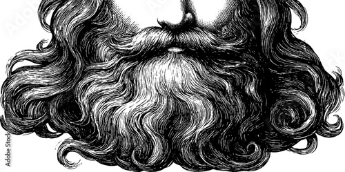 Vintage engraving of botanical hair texture study for artistic designs