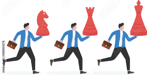 Corporate Logistics Management with Team Carrying Various Strategic Chess Pieces Assets