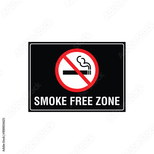 Smoke Free Zone No Smoking Prohibited Sign Vector Design For Public Areas
