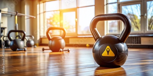 Kettlebell, Dumbbells, Gym Equipment, Fitness, Health Symbol - Conceptual Stock Photo
