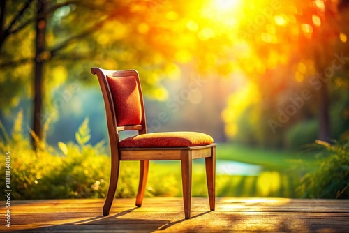 Sunlit Chair: Minimalist Tilt-Shift Photography Stock Photo