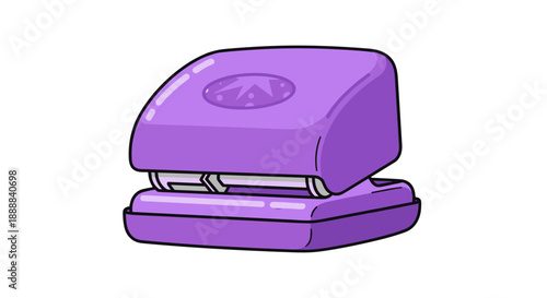 Purple corner punch isolated on white background with sleek design and smooth edges