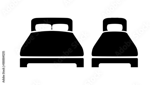 Bed furniture , black isolated silhouette