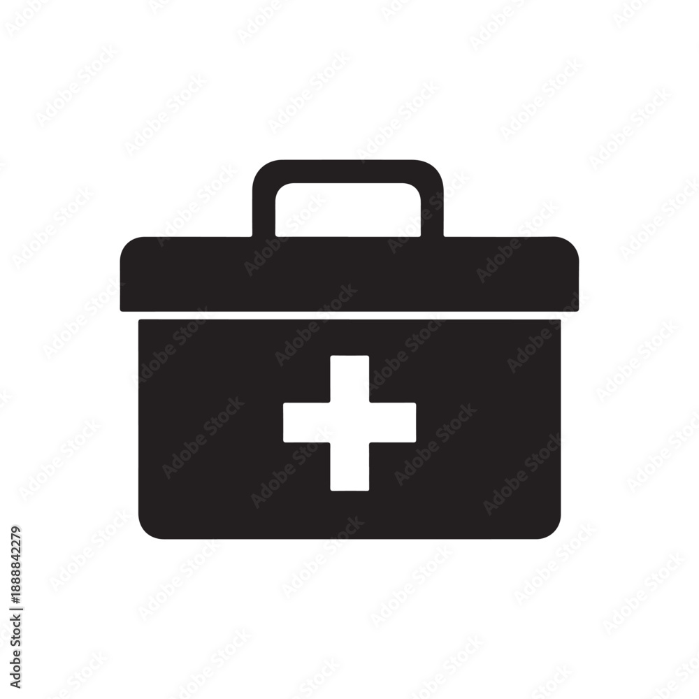 Obraz premium first aid kit icon vector on white