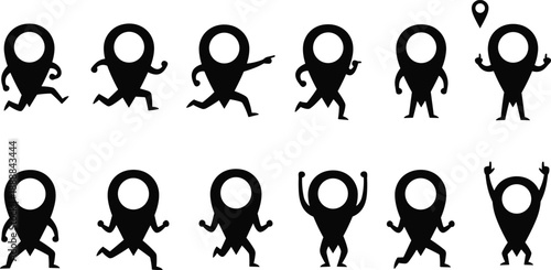Vector silhouettes of women and girls representing people, family, love, and communication