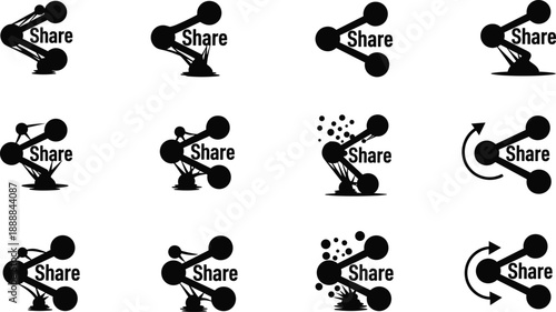 Cute animal footprint icons vector illustration set design pattern silhouette